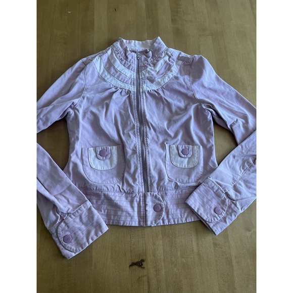 Fossil Jackets & Blazers - Y2K Fossil Women's Jacket Light Pink Sz L 100% Cotton Vintage